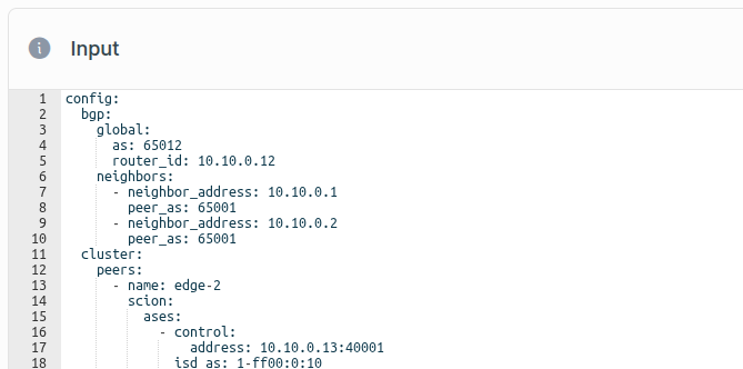 Appliance configuration multi BGP
